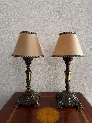 Juego de 2 lámparas de mesa beige