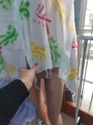 Sciarpa donna bianca con fantasia