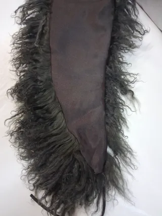 Stola scialle collo vera pelle grigio