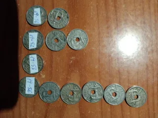 Monedas 50 céntimos España (varios años)