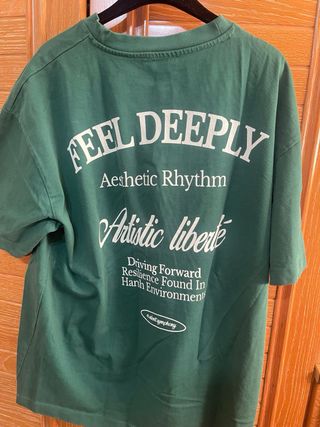 Camiseta Zara Verde Talla L