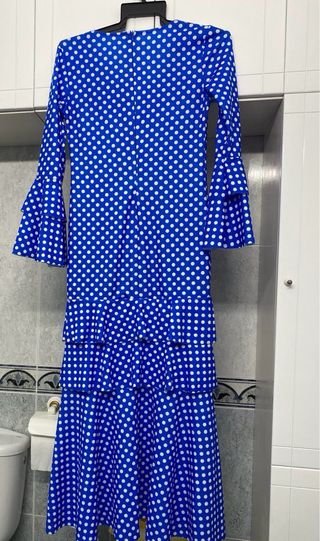 Traje Flamenca Azul Lunares