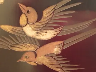 Biombo Oriental Laca Caza