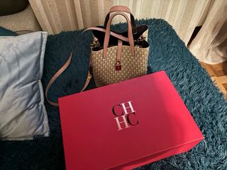 Bolso Carolina Herrera Matryoshka Locked Beig/Rosa