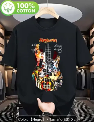 Camiseta Marillion Talla XL Firmas Guitarra