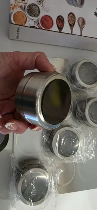 Set 5 Especieros Magnéticos Acero Inoxidable