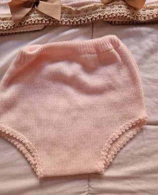 Conjunto bebé Nini (vestido, braguita, gorro)