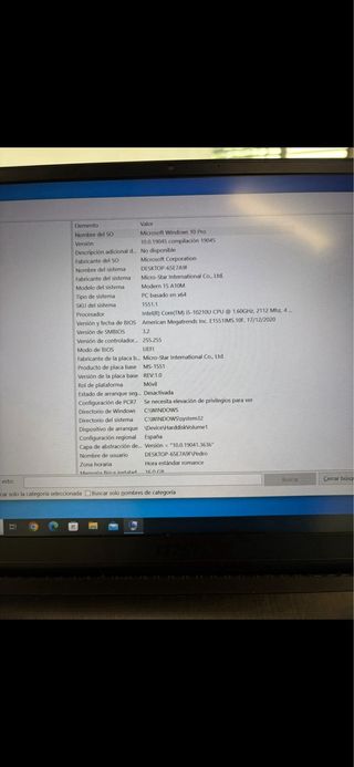 Portátil MSI Negro Ultraligero