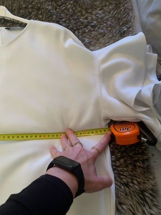 Blusa Zara Blanca Manga Volante