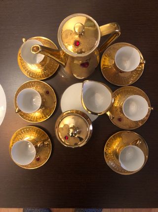 Juego Porcelana Bavaria Café dorado, bavaria