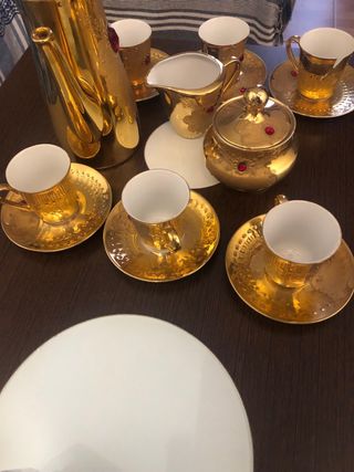 Juego Porcelana Bavaria Café dorado, bavaria