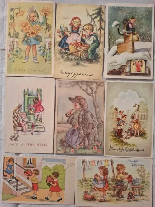 40 Postales Antiguas Niños