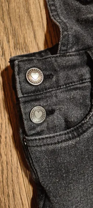 Salopette in jeans nera da bambina Pepperts