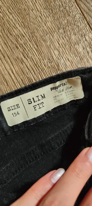 Salopette in jeans nera da bambina Pepperts