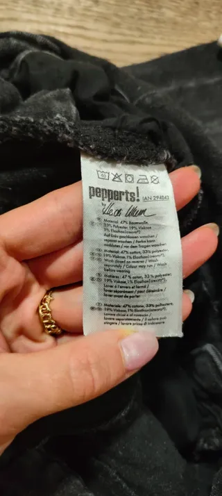 Salopette in jeans nera da bambina Pepperts