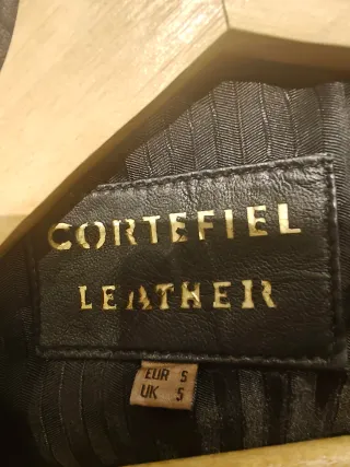 Cazadora Piel Ovino Cortefiel Negra