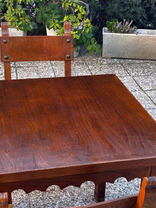 Mesa rústica madera + 3 sillas regalo