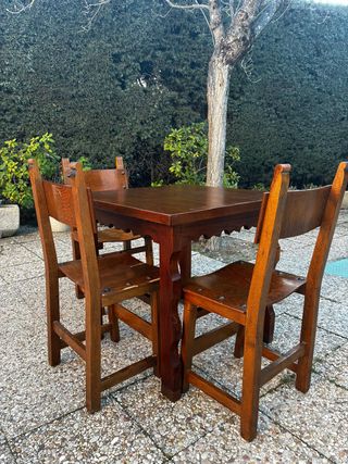 Mesa rústica madera + 3 sillas regalo