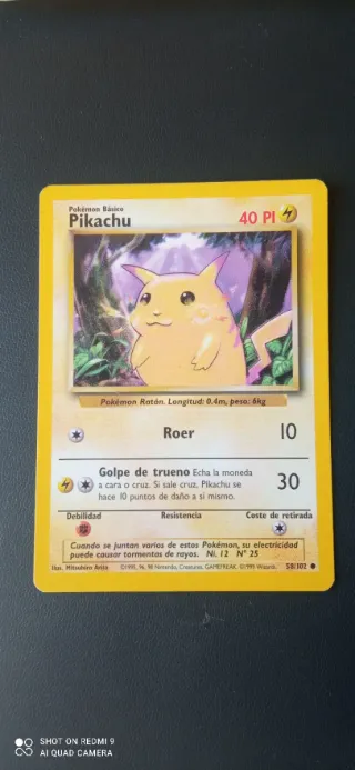 Carta Pokémon Pikachu 58/102 Base Set Español
