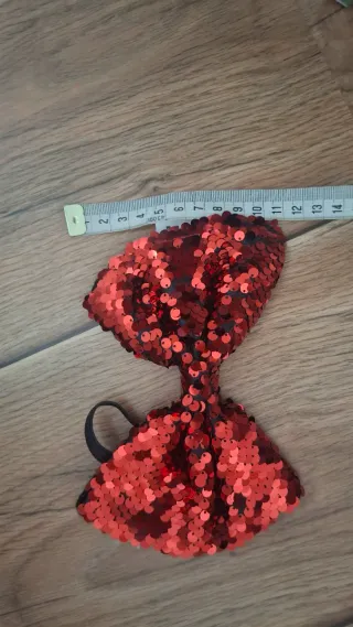 Pajarita lentejuelas roja disfraz