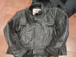 Chaqueta de cuero Firstgear para Motero Negra
