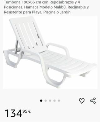 Tumbona 190x66 cm con Reposabrazos у 4 Posiciones