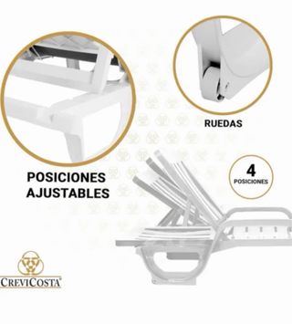 Tumbona 190x66 cm con Reposabrazos у 4 Posiciones