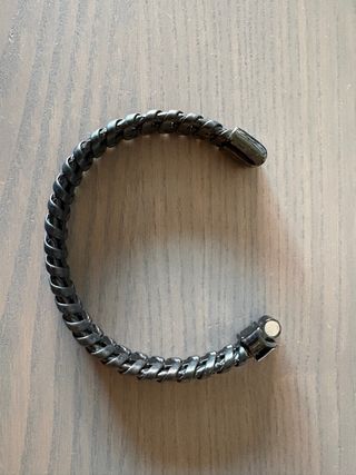 Pulsera Lotus Style Hombre Negra y Plateada