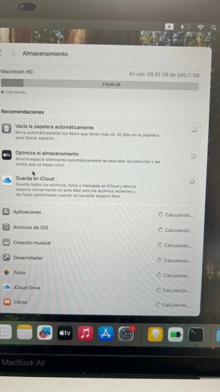 MacBook Air 2020 M1 256GB Gris 8GB RAM