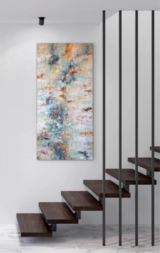 Cuadro abstracto, pintado a mano. 164 x 80 x 4,5cm