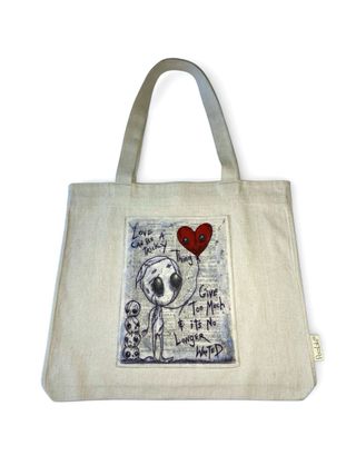 Bolso Tote Dark Art Corazón Rojo Hecho a Mano