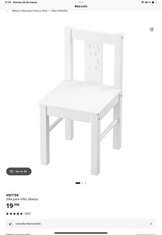 Mesa y 2 sillas rojas IKEA KRITTER