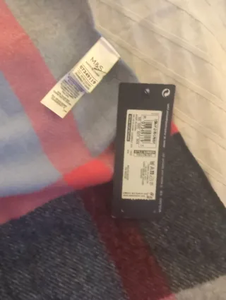 Bufanda a cuadros azul, gris y rosa