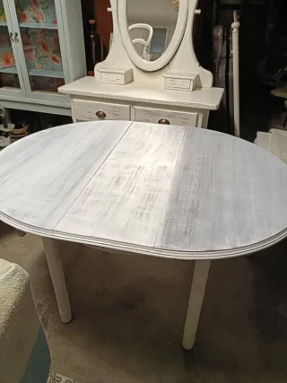 Mesa extensible redonda madera