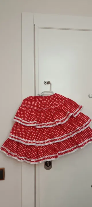 Falda flamenca niña corta lunares