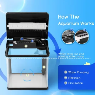 Acuario y decoración 14L  Nobleza SOLO UN AÑO!!