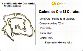 CADENA DE ORO DE 18 QUILATES - 18 KILATES