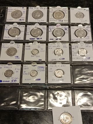 Colección monedas plata Alfonso XII, XIII europeas