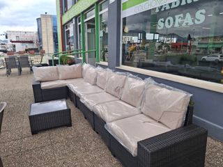 Conjunto Rinconera Jardín Ratán y Cristal