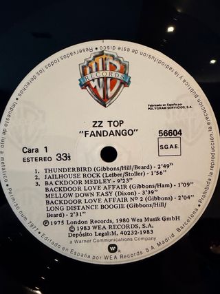 ZZ Top - Fandango! Vinilo LP