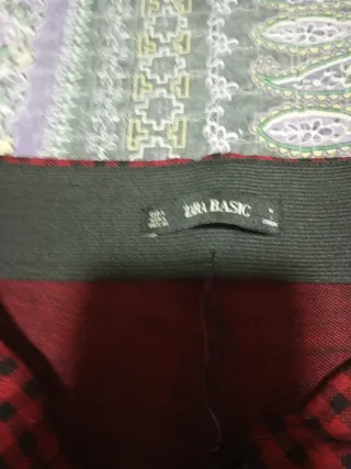 Pantalón largo cuadros mujer