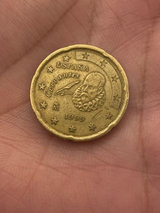 Moneda 20 céntimos España 1999 Cervantes