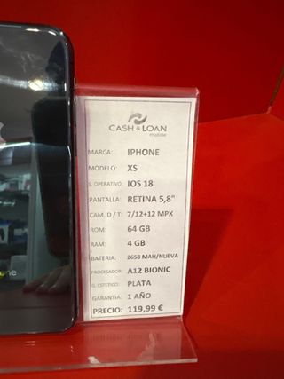 iPhone XS 64GB Argento Batteria Nuova