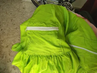Traje de flamenca, verde pistacho y salmón
