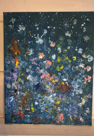 Quadro astratto acrilico blu