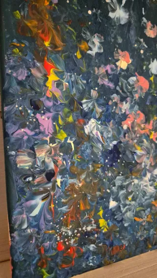 Quadro astratto acrilico blu