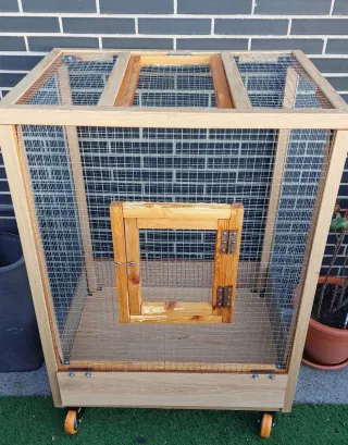 Jaula madera doble puerta