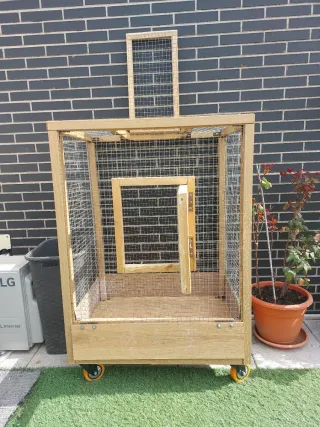 Jaula madera doble puerta