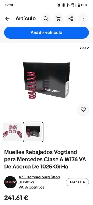 Muelles cortos Vogtland Mercedes W176