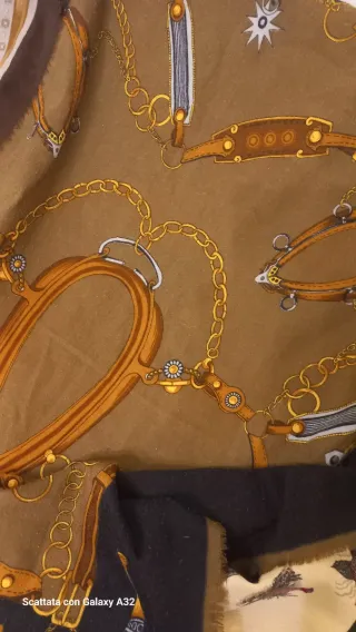 Set 3 foulard vintage lana leggera decoro caccia